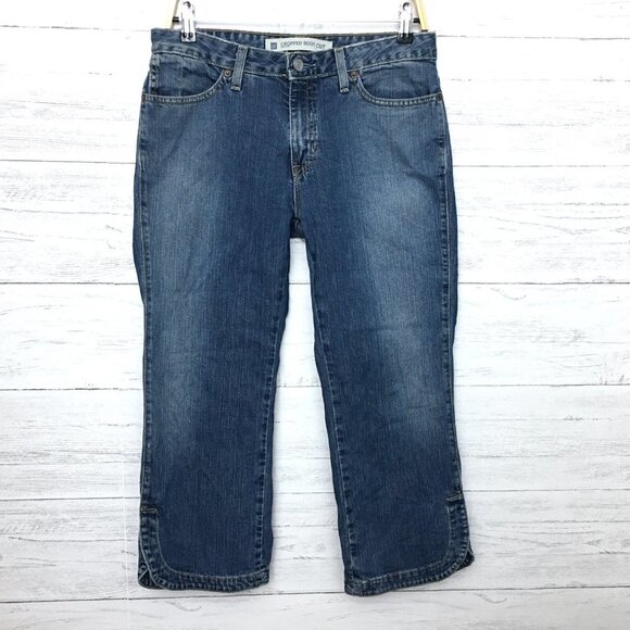 Gap Women's Jeans Cropped Bootcut Medium Wash size 8 length 24" - Picture 10 of 12